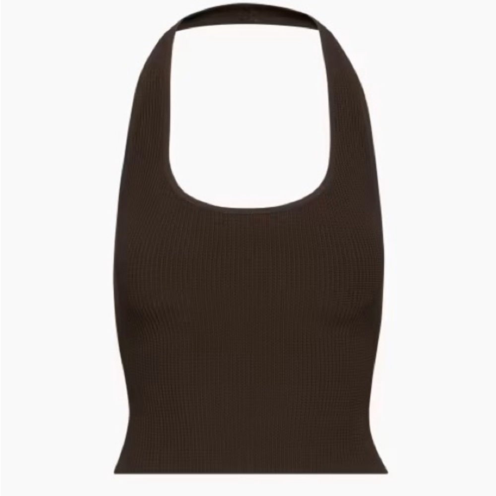 babaton sculpt knit backless halter top